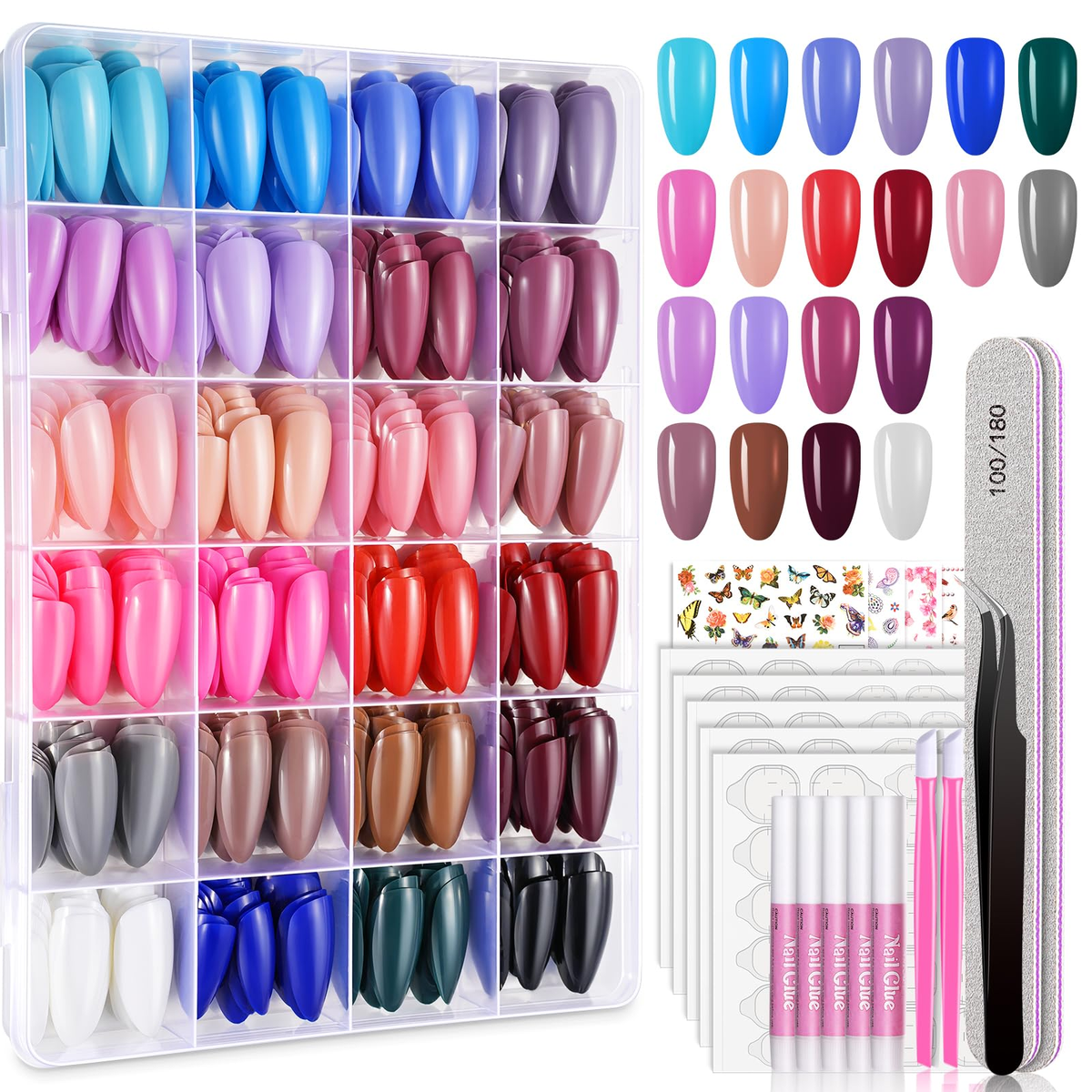 store-022 spec22 Press-On Nail Set (24-pc) Almond store-022-sku-10-1.png
