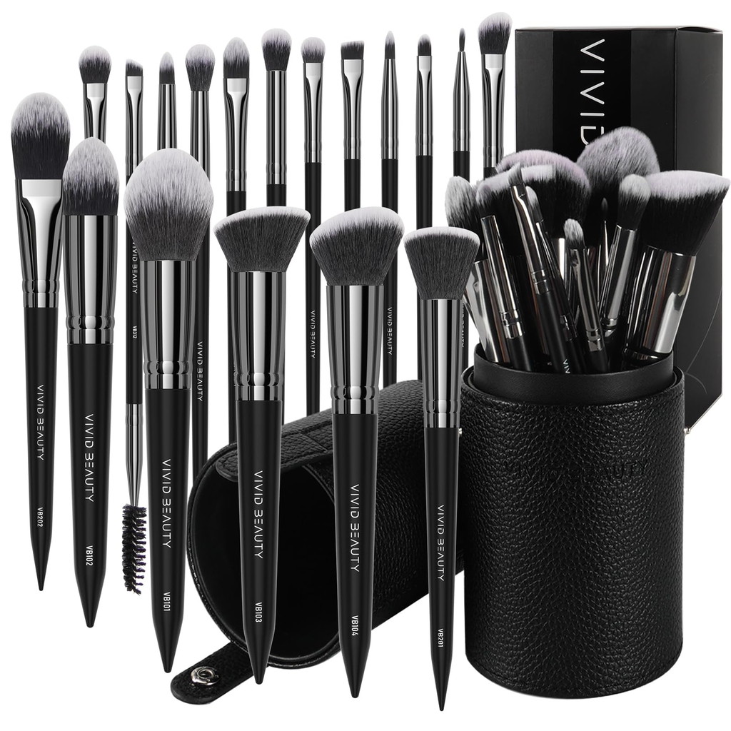 Compact Makeup Brush Set - Black
