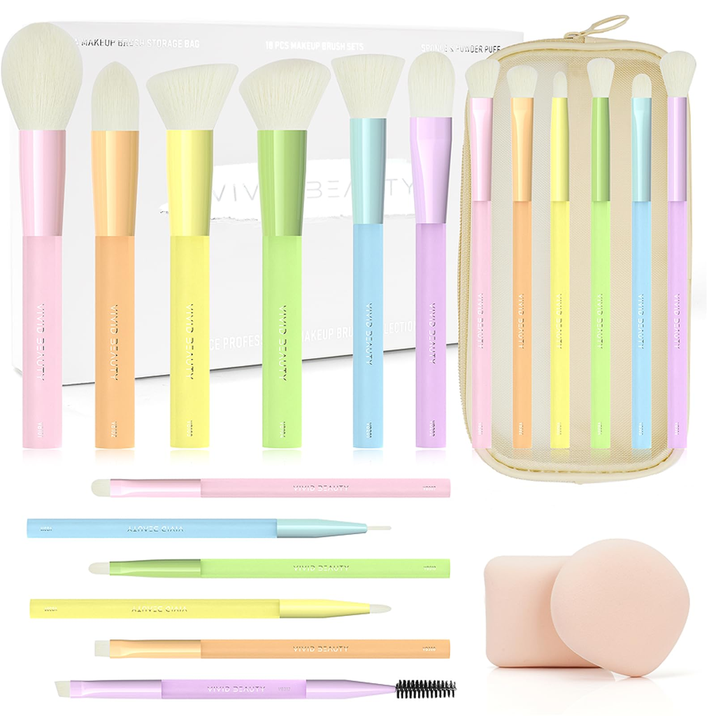 Compact Makeup Brush Set - Navy